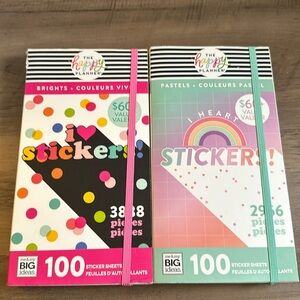 Happy Planner I ❤️ Stickers jumbo sticker books ~ Brights & Pastels